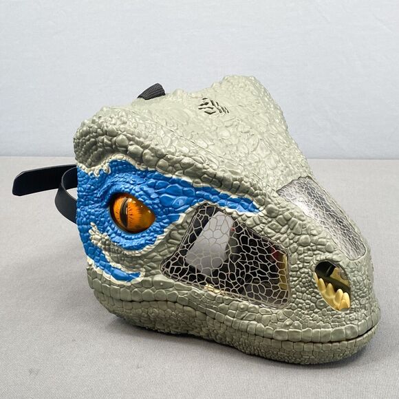 Mattel Jurassic World Park Chomp 'n Roar Velociraptor Raptor Blue Dinosaur Mask - Picture 1 of 12